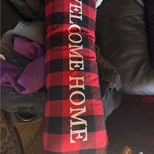 Plaid Welcome Home Accent Pillow